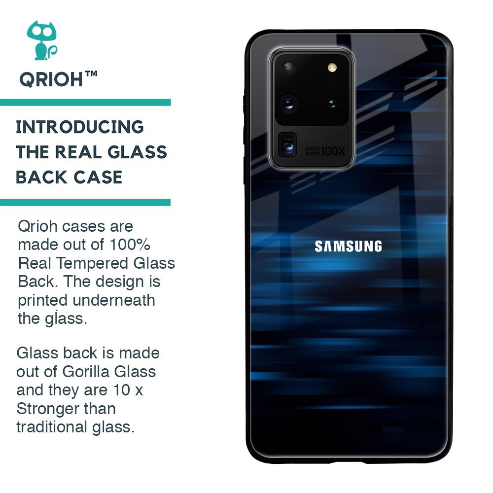Blue Rough Abstract Glass Case for Samsung Galaxy S20 Ultra