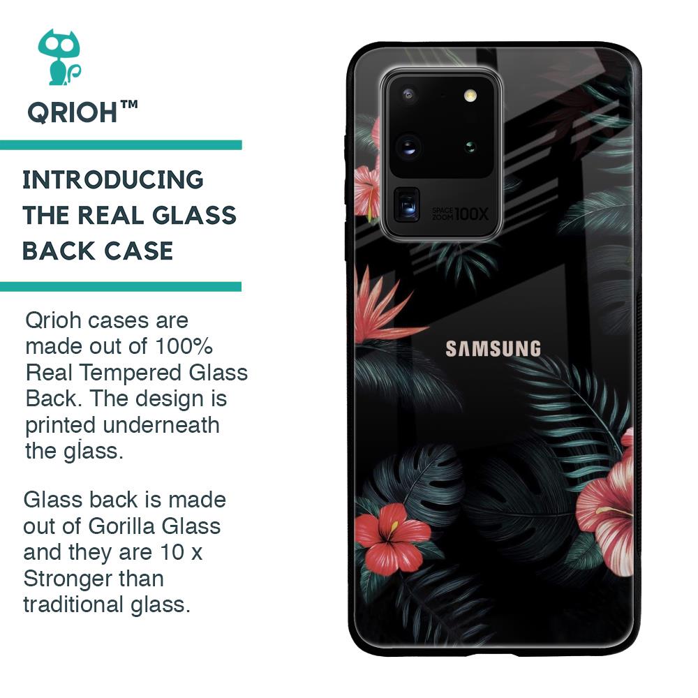 Tropical Art Flower Glass Case for Samsung Galaxy S20 Ultra