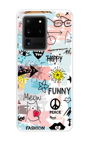 Happy Doodle Samsung Galaxy S20 Ultra Back Cover