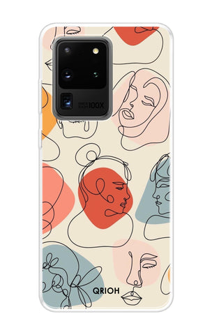 Abstract Faces Samsung Galaxy S20 Ultra Back Cover