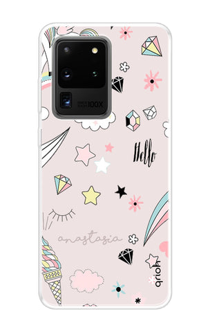 Unicorn Doodle Samsung Galaxy S20 Ultra Back Cover