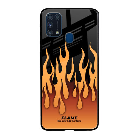 Fire Flame Samsung Galaxy M31 Glass Back Cover Online