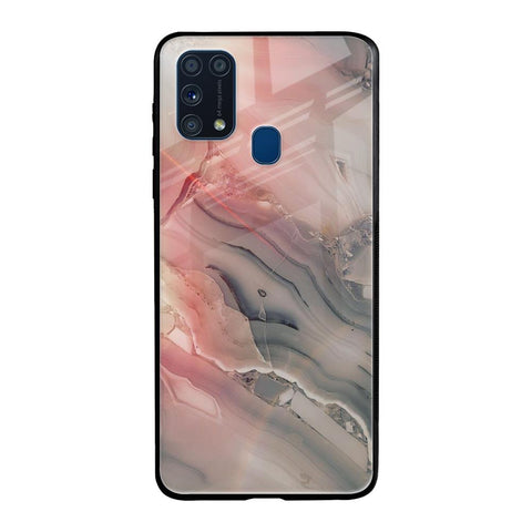Pink And Grey Marble Samsung Galaxy M31 Glass Back Cover Online