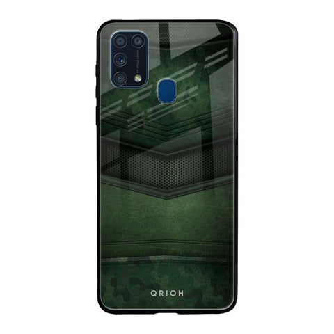 Green Leather Samsung Galaxy M31 Glass Back Cover Online