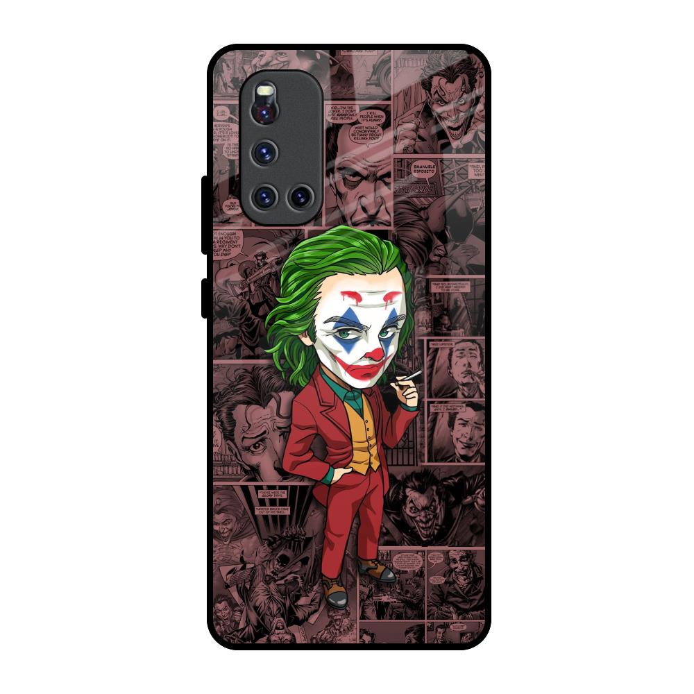 Joker Cartoon Vivo V19 Glass Back Cover Online
