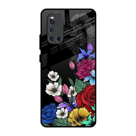 Rose Flower Bunch Art Vivo V19 Glass Back Cover Online