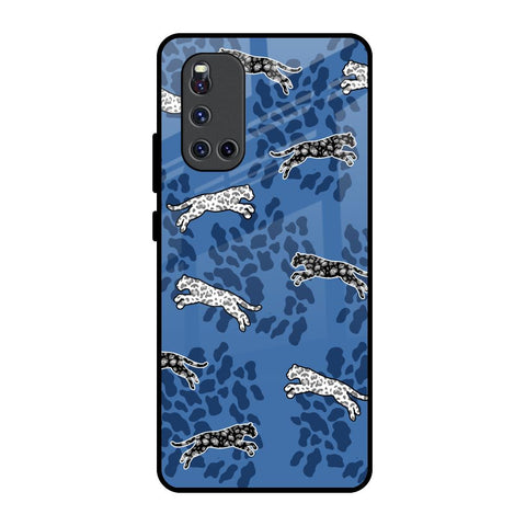 Blue Cheetah Vivo V19 Glass Back Cover Online