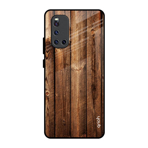 Timber Printed Vivo V19 Glass Back Cover Online