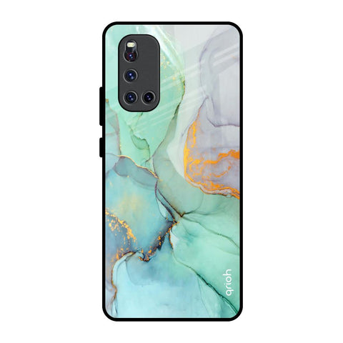 Green Marble Vivo V19 Glass Back Cover Online