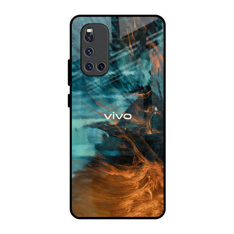 Golden Splash Vivo V19 Glass Back Cover Online