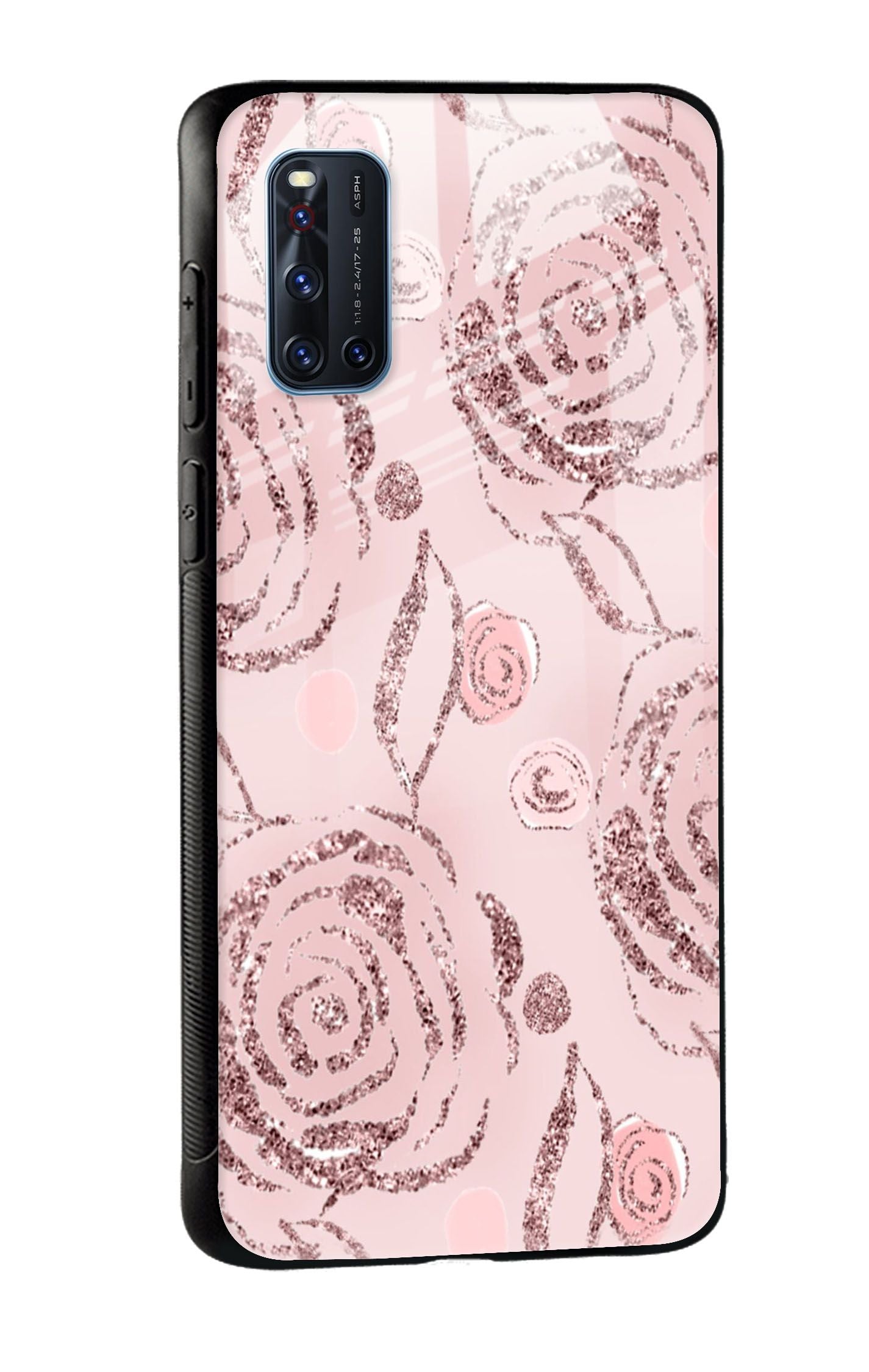 Shimmer Roses Glass case for Vivo V20 Pro