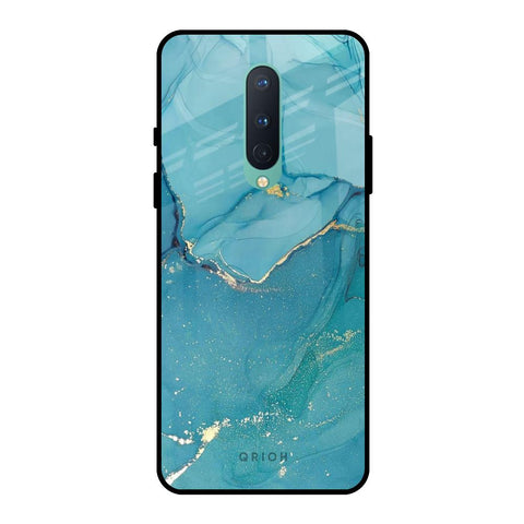 Blue Golden Glitter OnePlus 8 Glass Back Cover Online