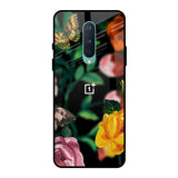 Flowers & Butterfly OnePlus 8 Glass Back Cover Online