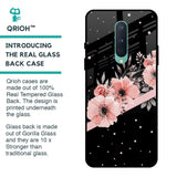 Floral Black Band Glass Case For OnePlus 8