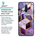 Purple Rhombus Marble Glass Case for OnePlus 8