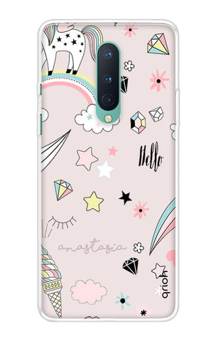 Unicorn Doodle OnePlus 8 Back Cover