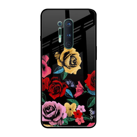 Floral Decorative OnePlus 8 Pro Glass Back Cover Online