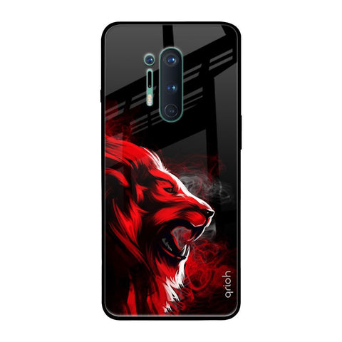 Red Angry Lion OnePlus 8 Pro Glass Back Cover Online