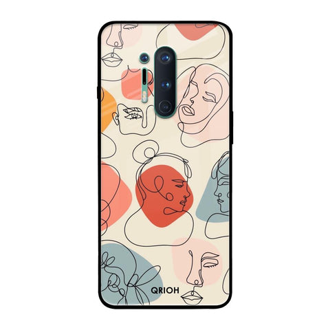 Abstract Faces OnePlus 8 Pro Glass Back Cover Online