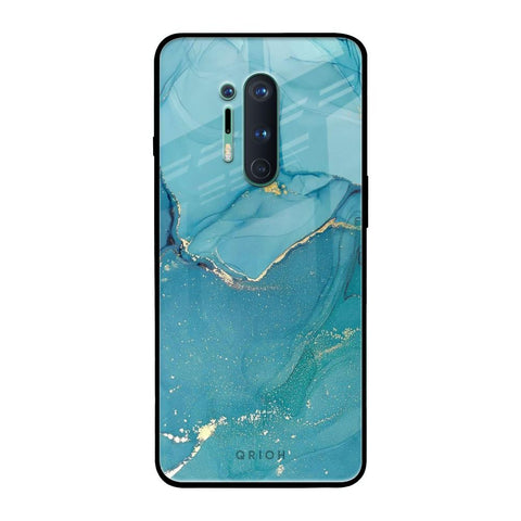 Blue Golden Glitter OnePlus 8 Pro Glass Back Cover Online