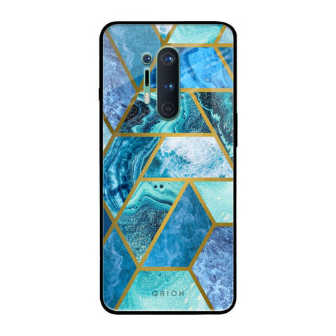 Turquoise Geometrical Marble OnePlus 8 Pro Glass Back Cover Online