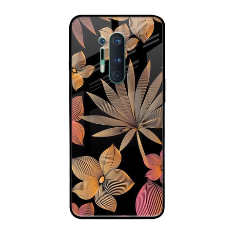 Lines Pattern Flowers OnePlus 8 Pro Glass Back Cover Online