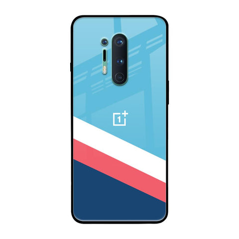 Pink & White Stripes OnePlus 8 Pro Glass Back Cover Online