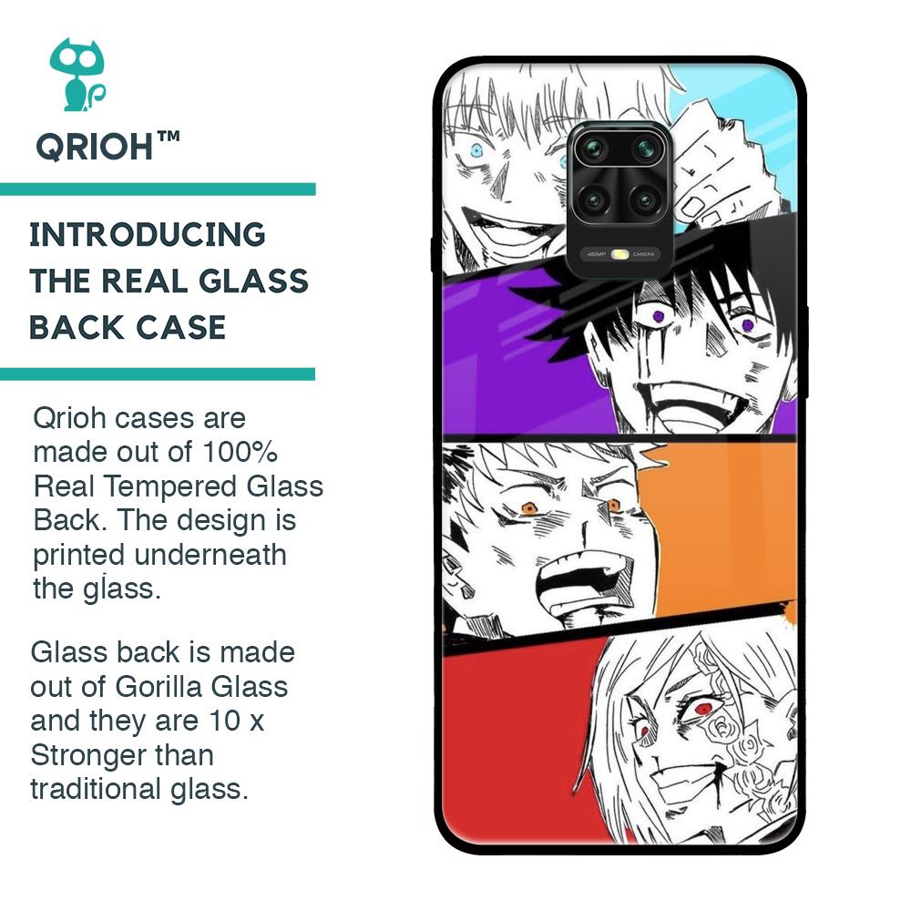 Anime Sketch Glass Case for Redmi Note 9 Pro Max