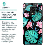 Tropical Leaves & Pink Flowers Glass case for Redmi Note 9 Pro Max