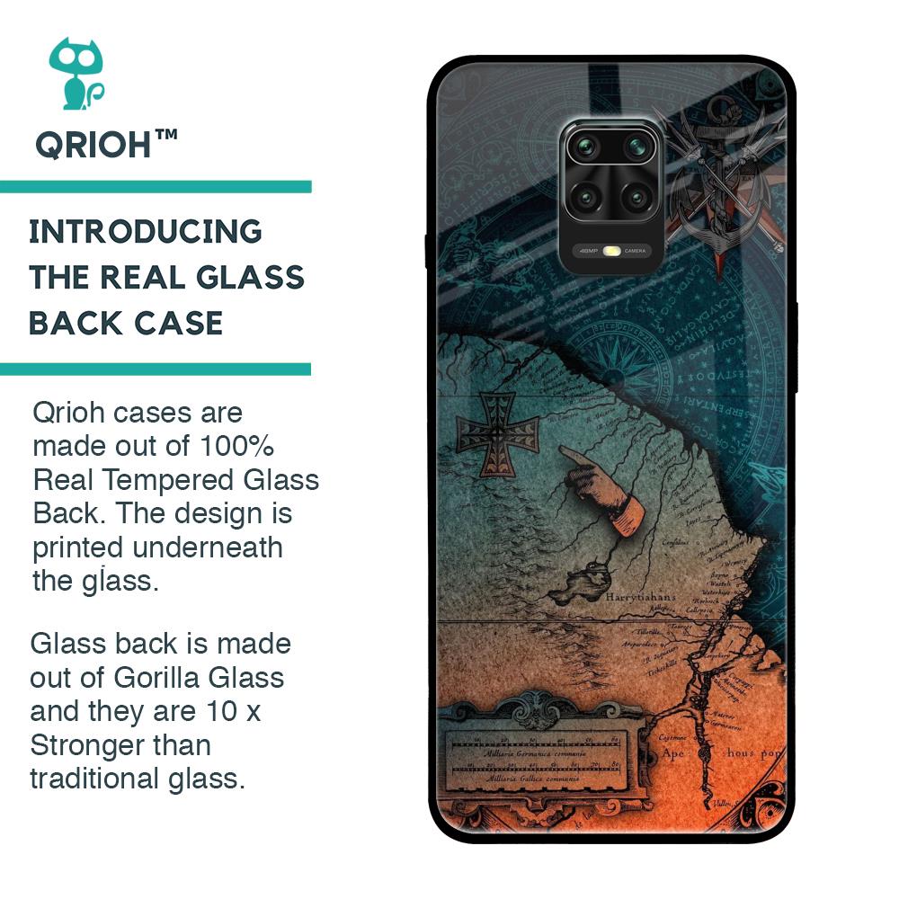 Geographical Map Glass Case for Redmi Note 9 Pro Max