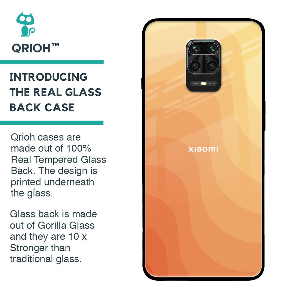 Orange Curve Pattern Glass Case for Redmi Note 9 Pro Max