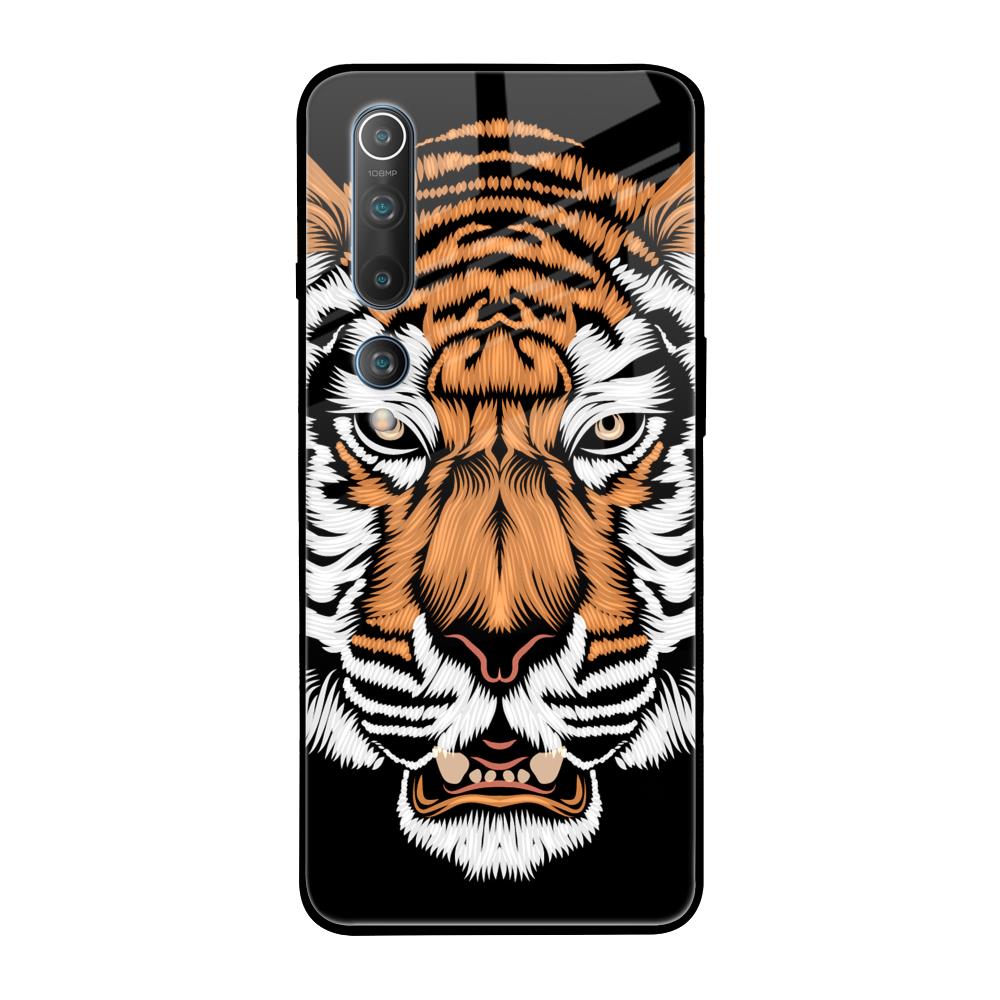 Angry Tiger Xiaomi Mi 10 Glass Back Cover Online