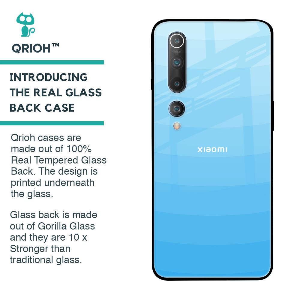 Wavy Blue Pattern Glass Case for Xiaomi Mi 10
