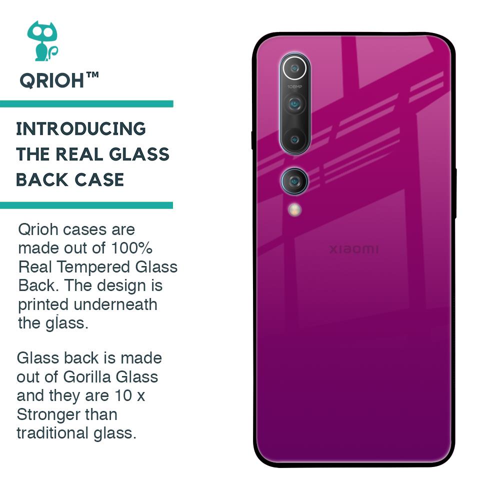 Magenta Gradient Glass Case For Xiaomi Mi 10