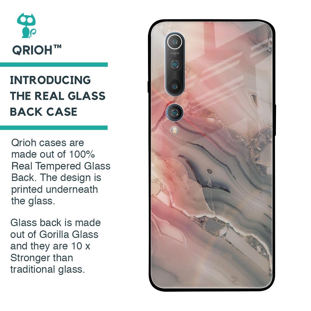 Pink And Grey Marble Glass Case For Xiaomi Mi 10 Pro