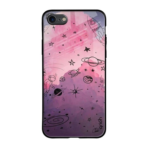 Space Doodles iPhone SE 2020 Glass Back Cover Online
