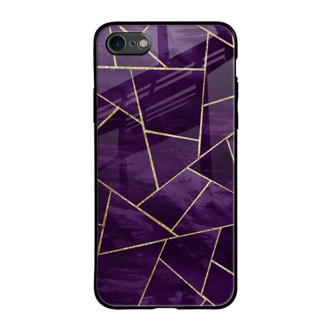 Geometric Purple iPhone SE 2020 Glass Back Cover Online