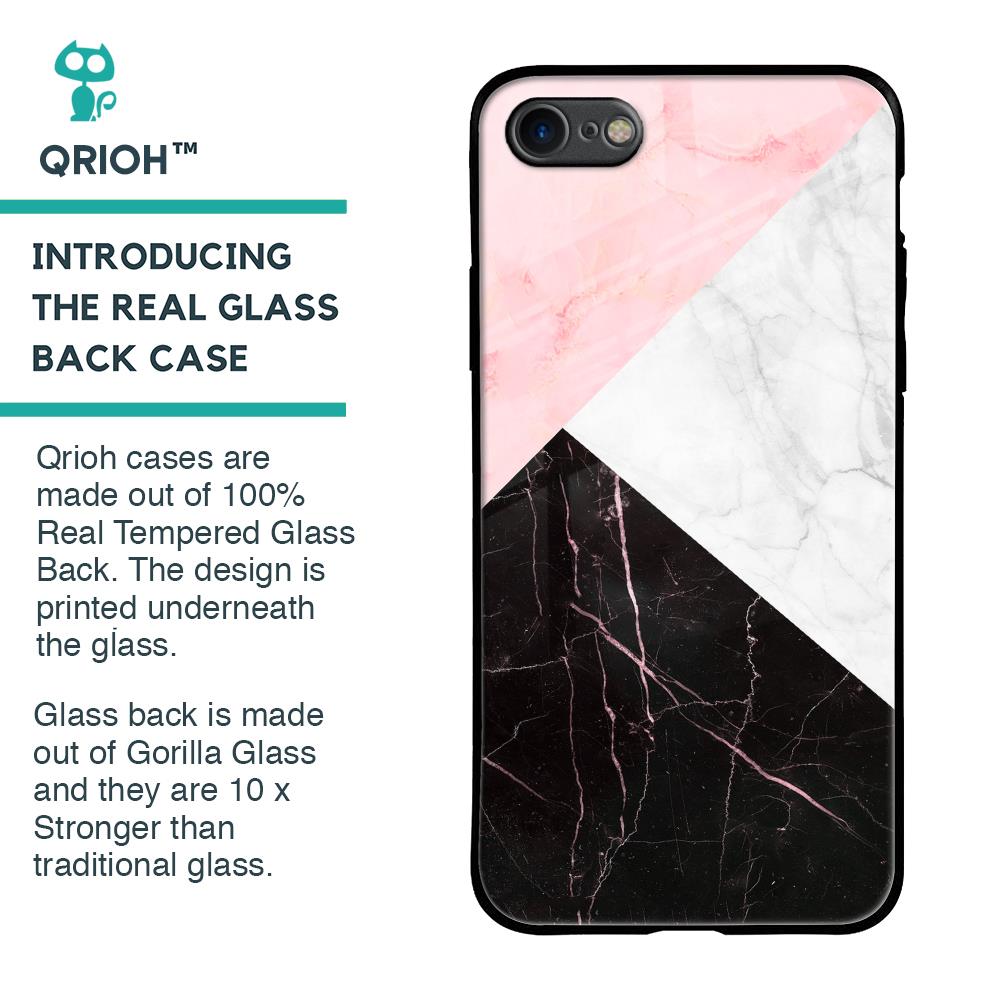 Marble Collage Art Glass Case For iPhone SE 2020
