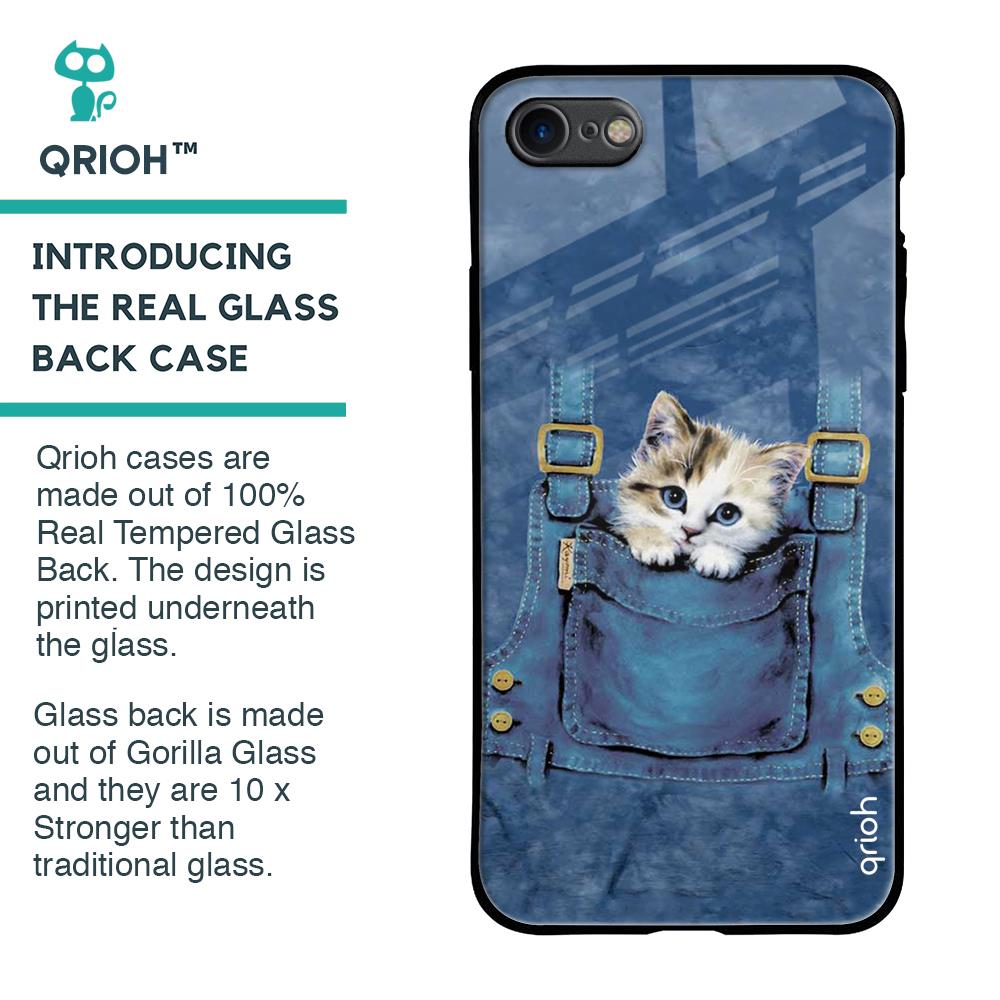 Kitty In Pocket Glass Case For iPhone SE 2020