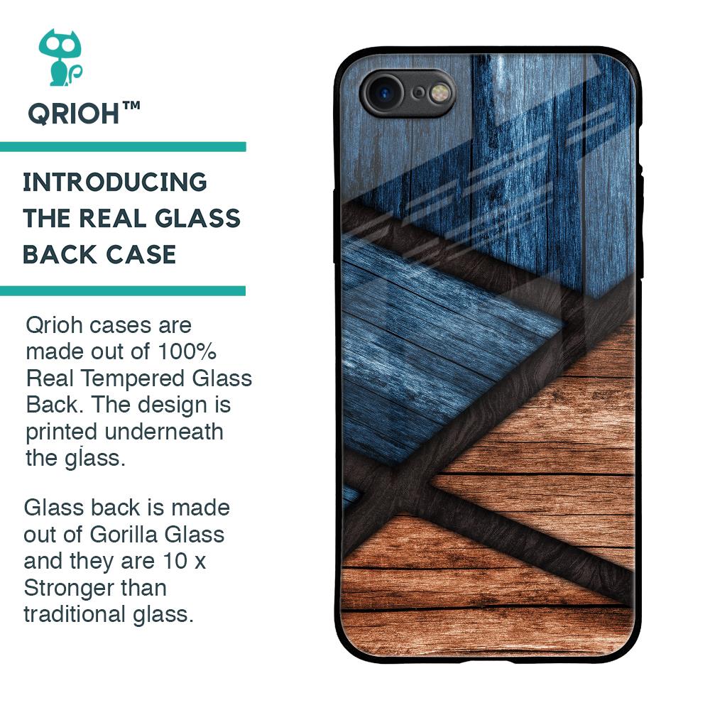 Wooden Tiles Glass Case for iPhone SE 2020
