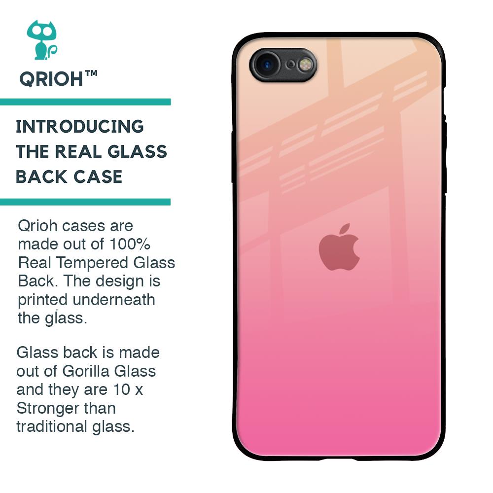 Pastel Pink Gradient Glass Case For iPhone SE 2020
