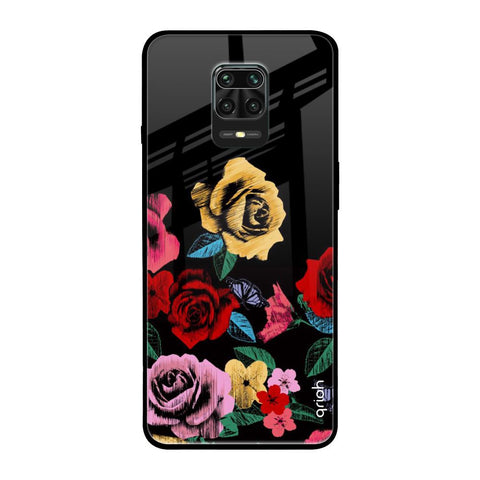 Floral Decorative Xiaomi Redmi Note 9 Pro Glass Back Cover Online