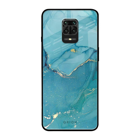 Blue Golden Glitter Xiaomi Redmi Note 9 Pro Glass Back Cover Online