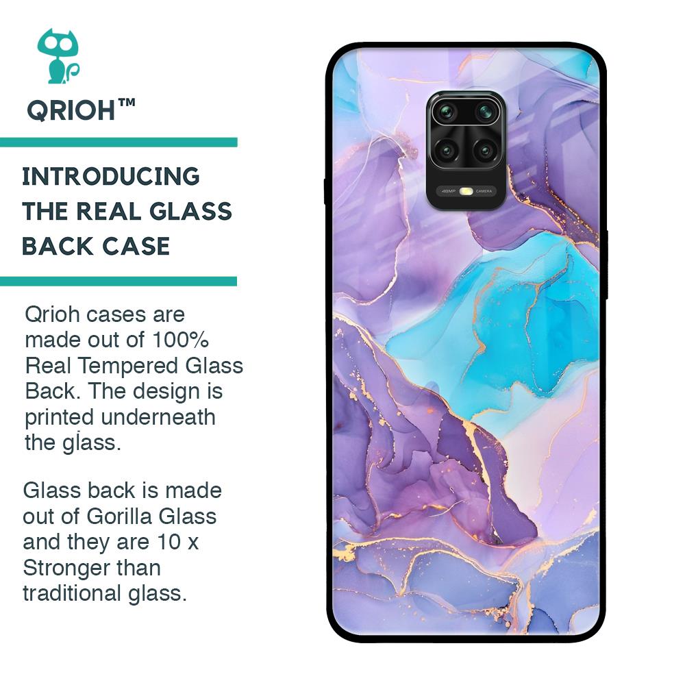 Alcohol ink Marble Glass Case for Xiaomi Redmi Note 9 Pro