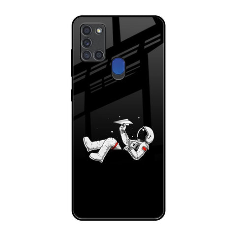 Space Traveller Samsung A21s Glass Back Cover Online