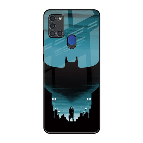 Cyan Bat Samsung A21s Glass Back Cover Online