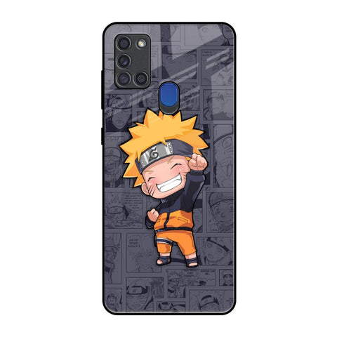 Orange Chubby Samsung A21s Glass Back Cover Online