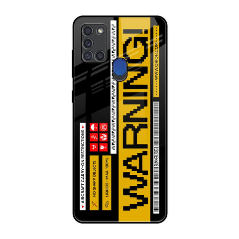 Aircraft Warning Samsung A21s Glass Back Cover Online