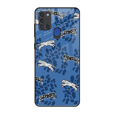 Blue Cheetah Samsung A21s Glass Back Cover Online