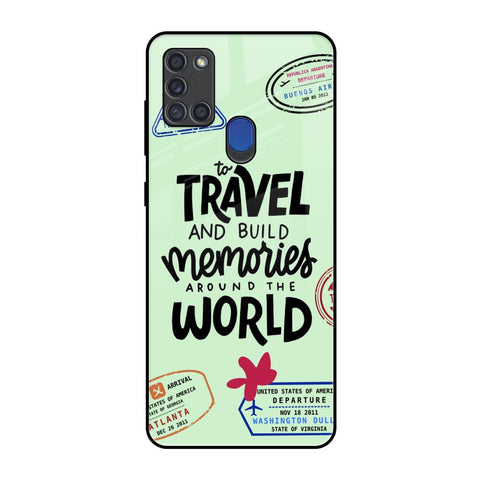 Travel Stamps Samsung A21s Glass Back Cover Online
